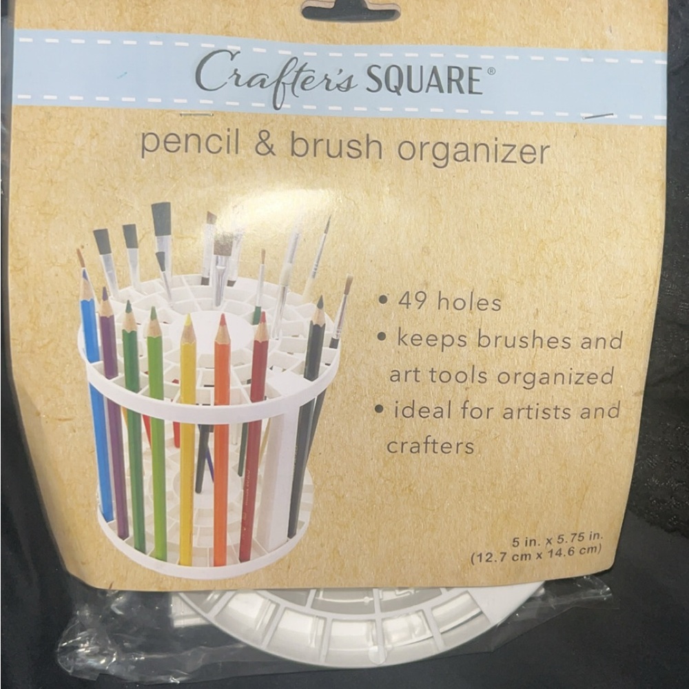 Crafter's Square White Pencil & Brush Organizer - 49-Hole Art Tool Holder
